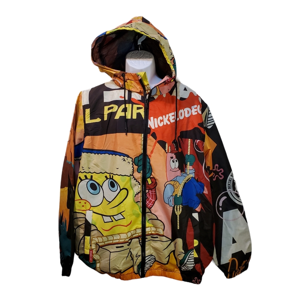 Members Only Nickelodeon SpongeBob Patrick Windbreaker Jacket XL MN090505 New
